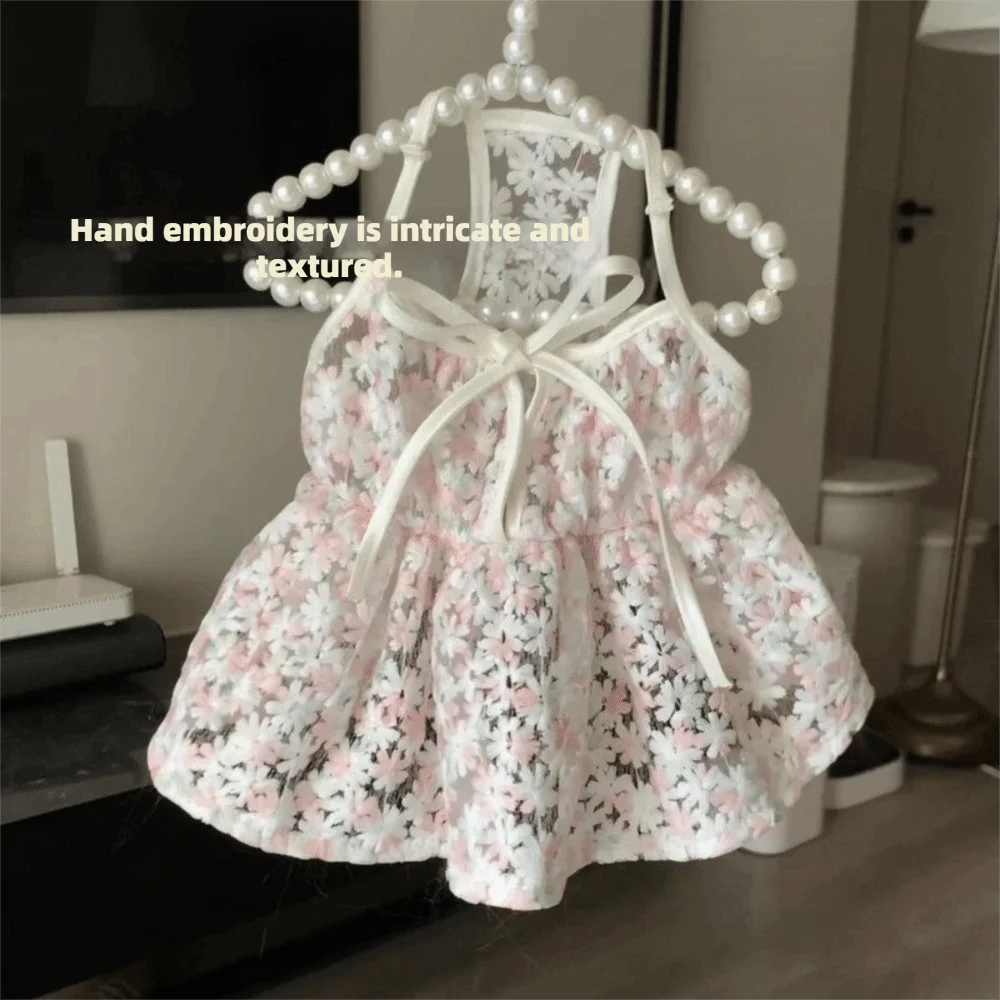 Niedliches Blumenmuster-Hundekleid, bequem, atmungsaktiv, leicht, Hundekleid, Hundekleid für Welpen – Detail 11