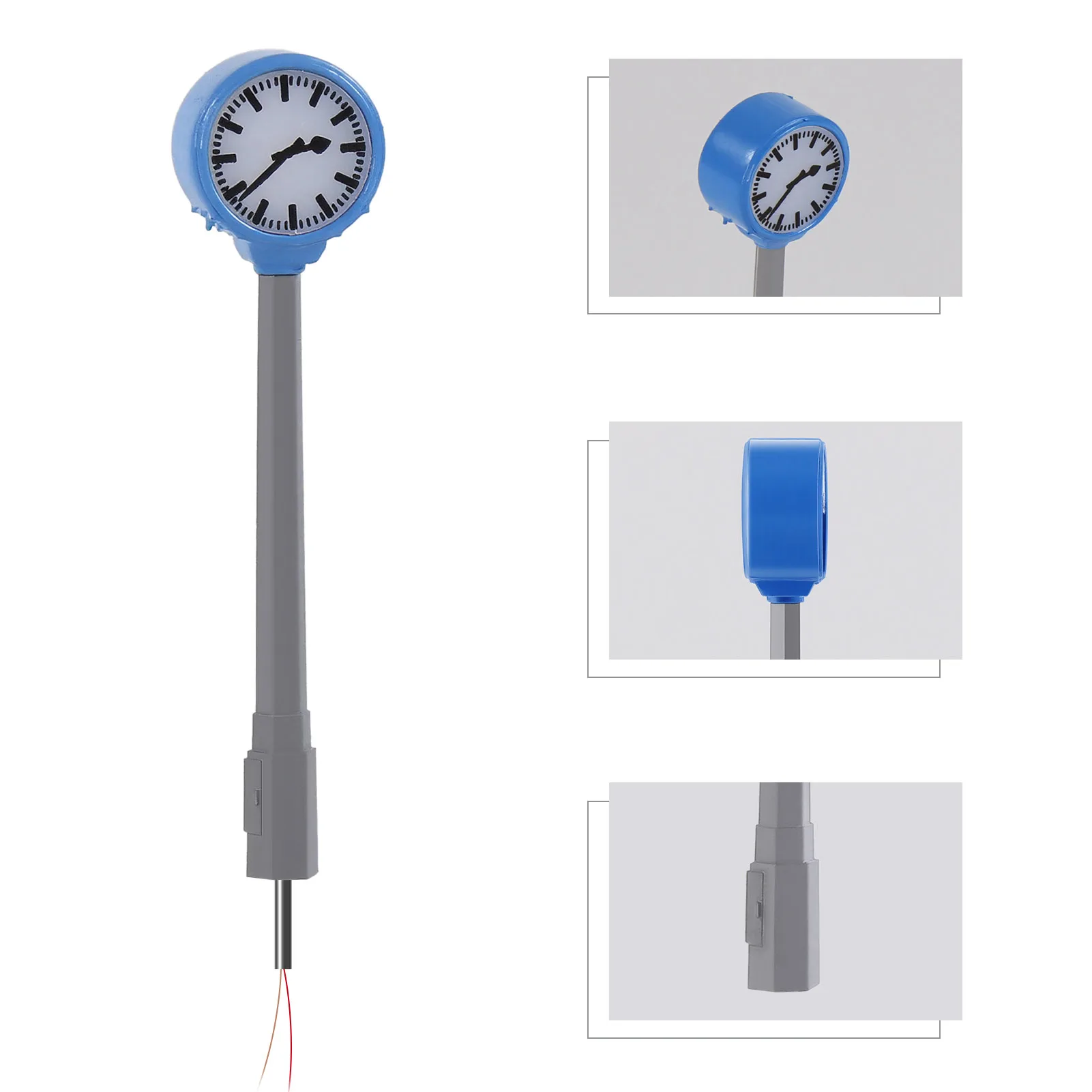 Evemodel 3pcs HO Scale 5cm 1:87 Platform Clock Lamps Warm White LED for Model Railway Station with Resistors for 12V LD35