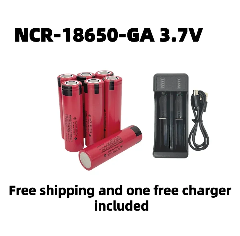 Free shipping18650 battery 2024 100% original NCR18650GA high discharge 3.7V 3500mAh rechargeable battery flashlight flat top