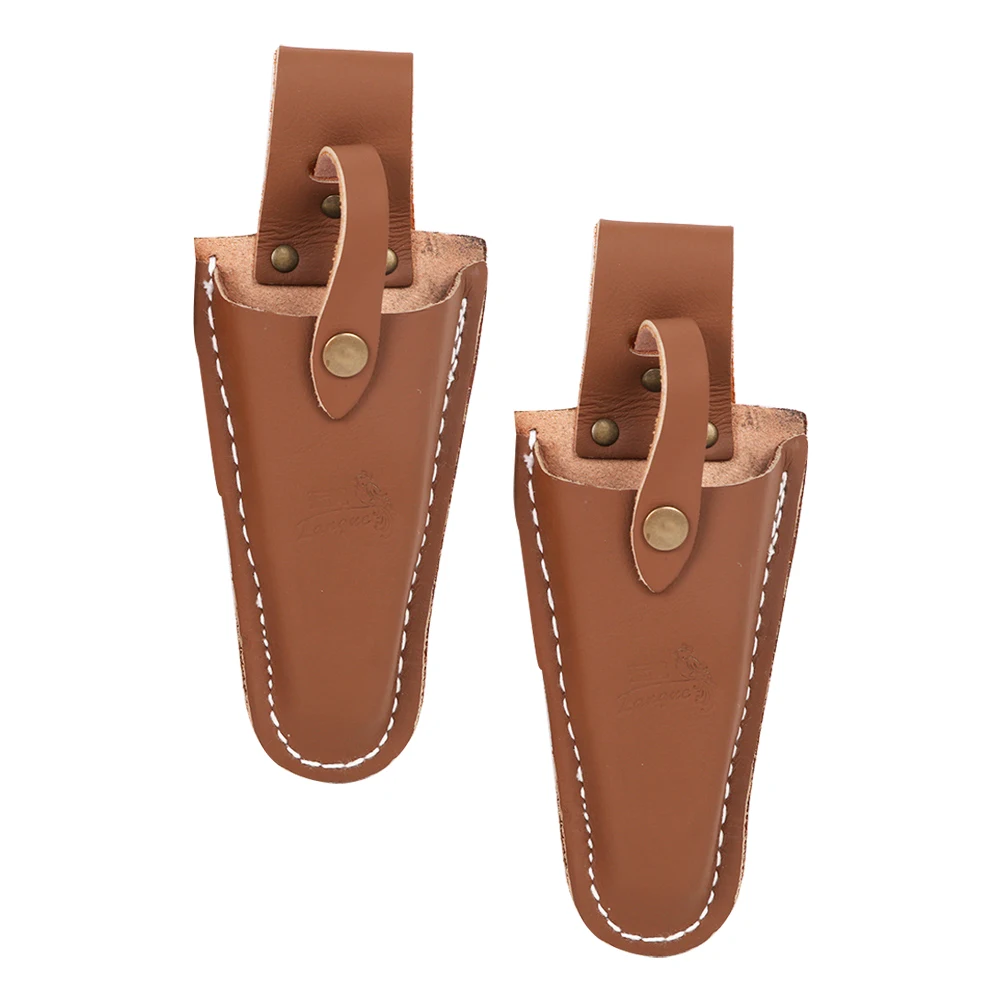 

2pcs Cowhide Scissors Set Gardening Pruner Cover Carry Case Pliers Holder Tool Storage Shear Protector Lightweight