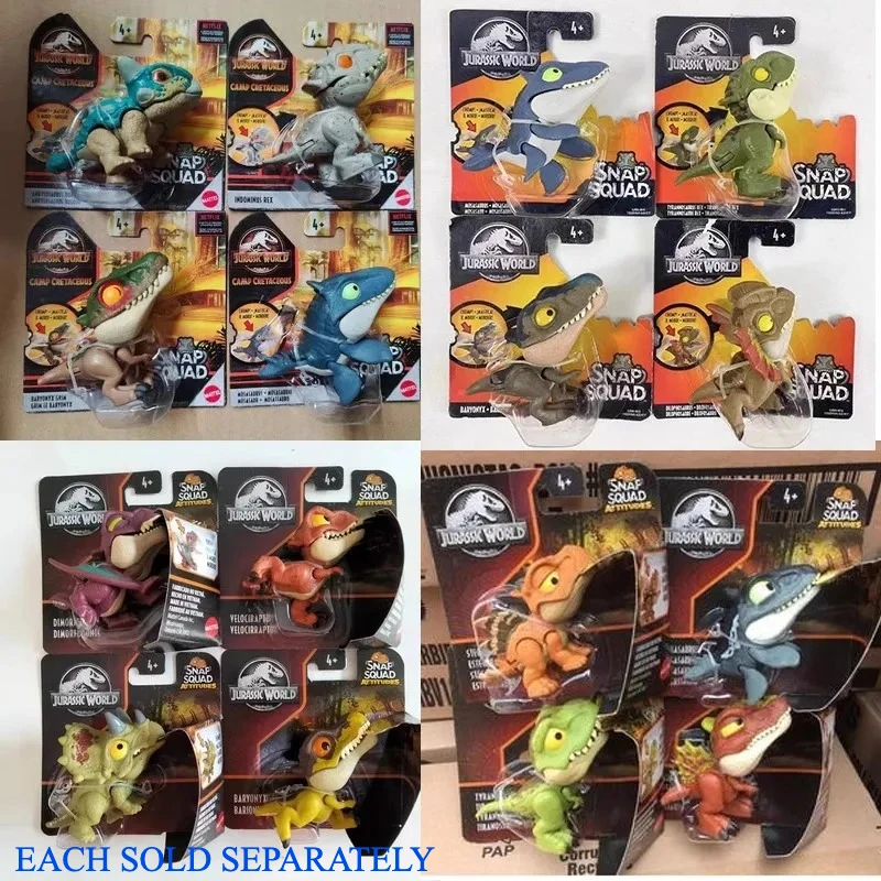 

Assorted Original Mattel Jurassic World Snap Squad Dinosaurs Indominus Rex Mosasauru Bumy Ankylosaurus Children's Toys for Boys