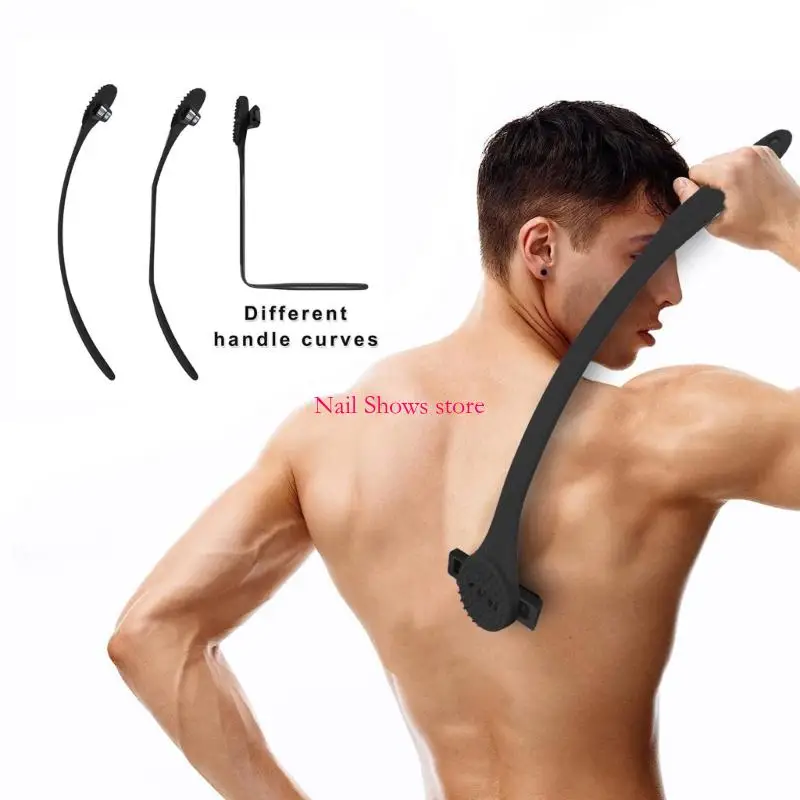 2 In 1 Men Back Shaver Hair Body Shaver Safety Long Handle Foldable Back Trimmer Body Leg Long Handle Removal Shaving Razor Tool