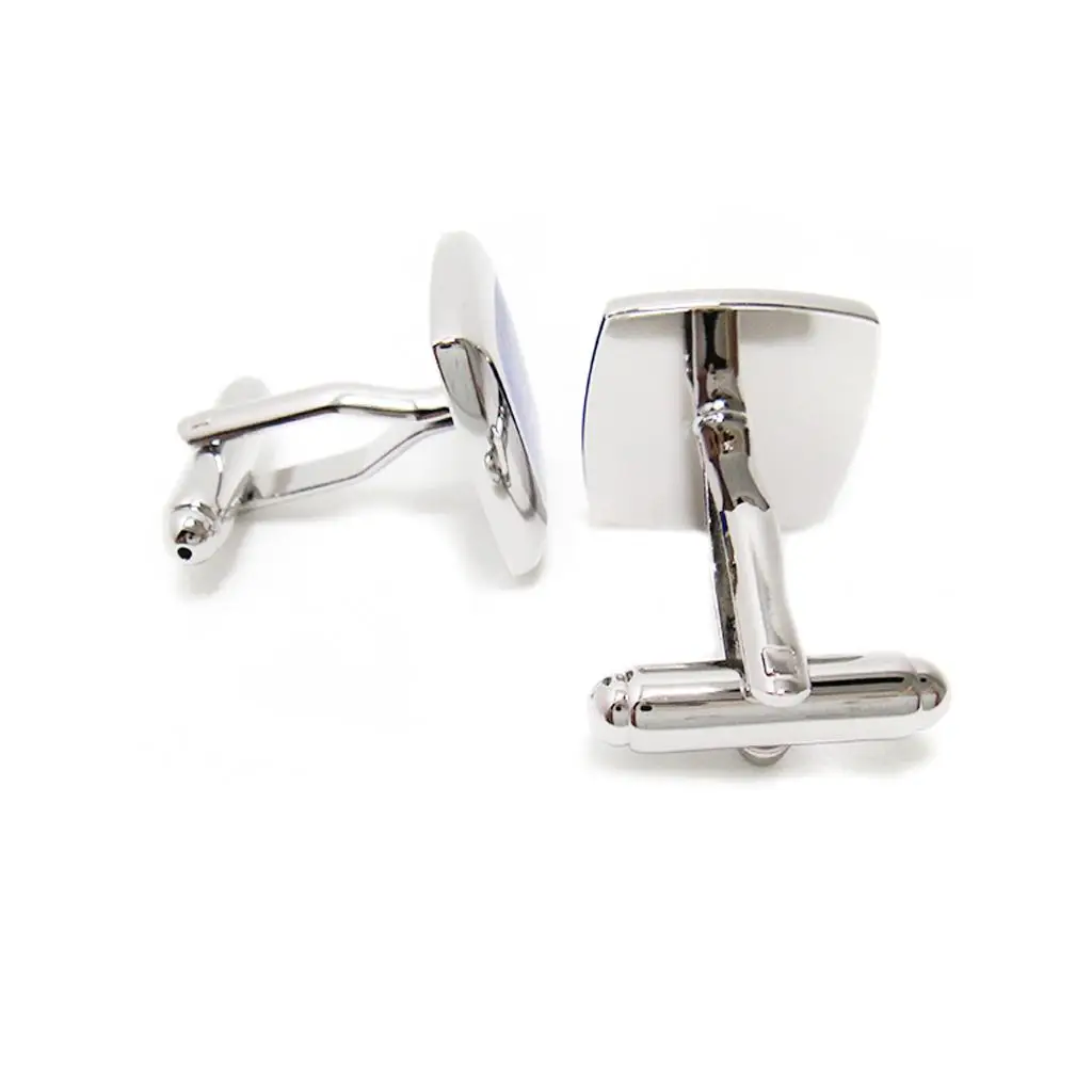Fashion Mens Cufflinks Blue Brass Elegant Wedding Party Accessory Charming Gift for Boyfriend Father Luxury Dress Shirt Buttons