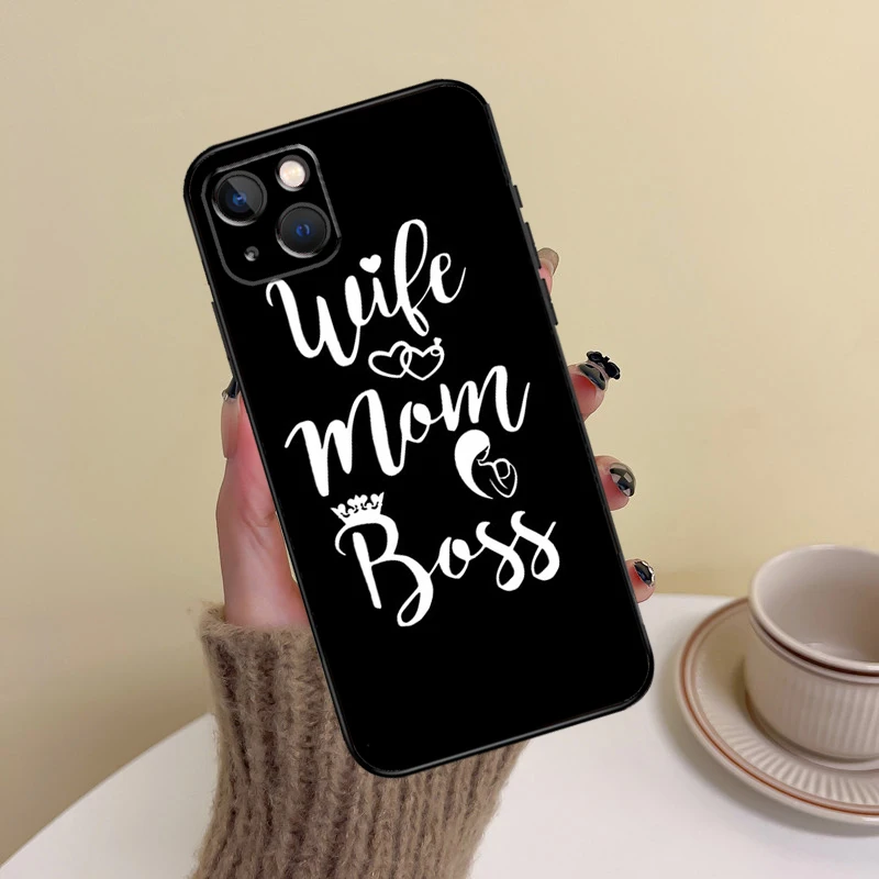 زوجة أمي بوس جراب هاتف آيفون 15 برو ماكس 14 13 12 11 16 برو ماكس ميني XR 15 16 زائد 16e غطاء فوندا