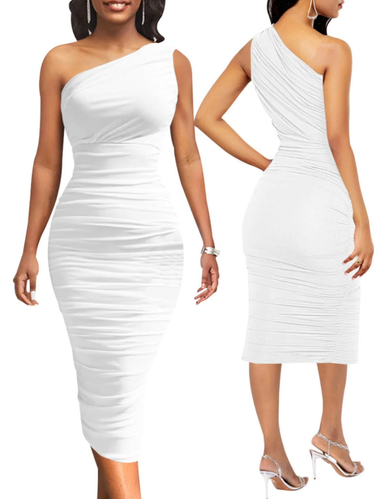 Ele واحد الكتف مثير الدكتور الحلو Sle التفاف حول تنورة محطة مستقلة الملابس النسائية بوليود نظرة الربيع سو... #1