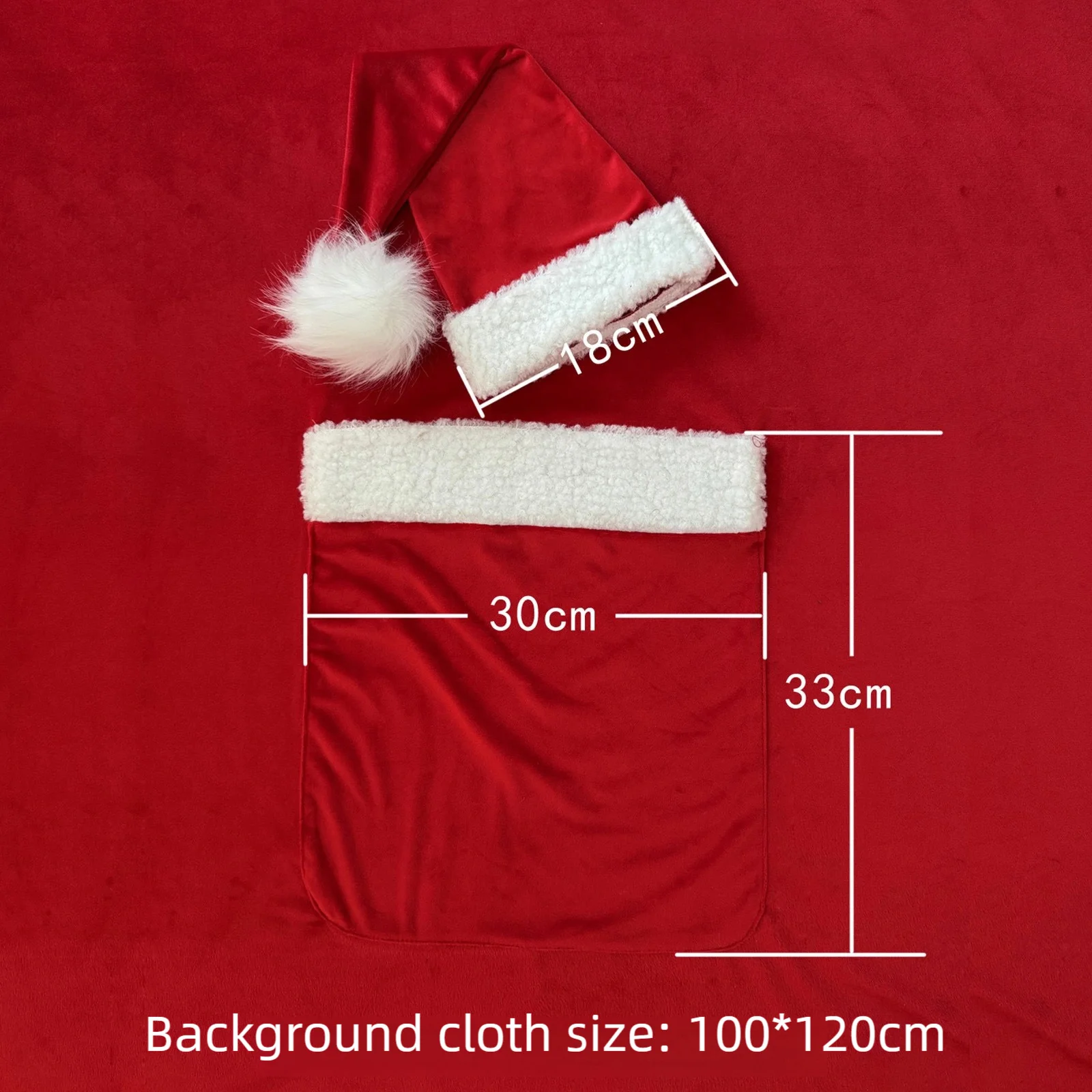 Coperta per fotografia natalizia per neonato, coperta per sfondo tascabile con cappello, per ragazzi e ragazze, oggetti di scena per servizio fotografico per feste di Capodanno