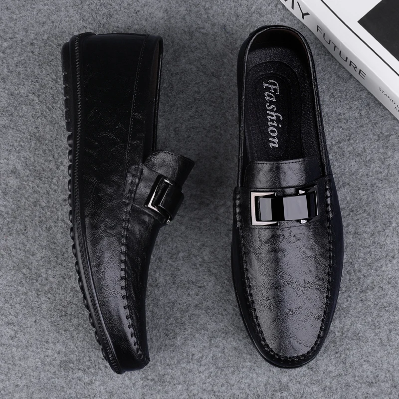 

Office Formal Loafers Wedding Party Man Dress Shoes Moccasins Driving Shoes Genuine Leather Men's Casual Footwear Slip on Flats