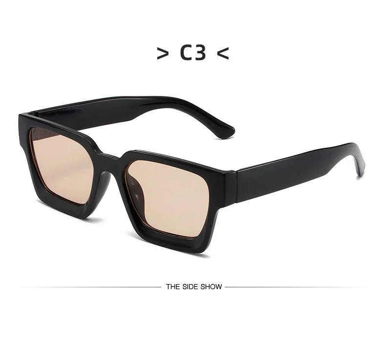 Neue Vintage-Sonnenbrille für Damen und Herren, Quadratischer PC-Rahmen, Marken-Designer Retro-Shades, Modische Sonnenbrille ﻿ für Männer – Detail 13