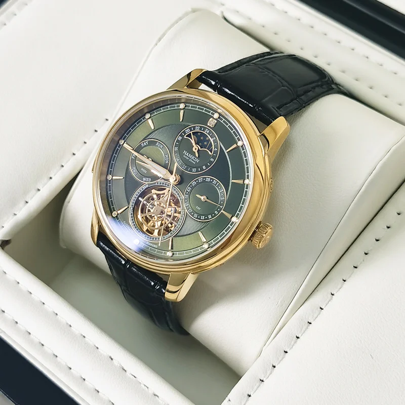

NAMKIN Fashion Luxury Fully Automatic Mechanical Movement Watch - Green dial design, suitable for modern aesthetic enthusiasts