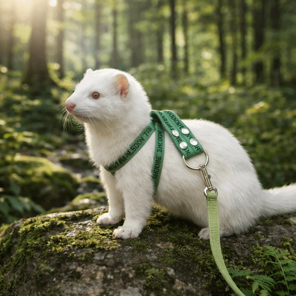 Portable Adjustable Rabbit Towing Rope Escape Proof Comfortable Ferret Harness Leash Soft Ferret Anti Loss Rope Travel - view 2