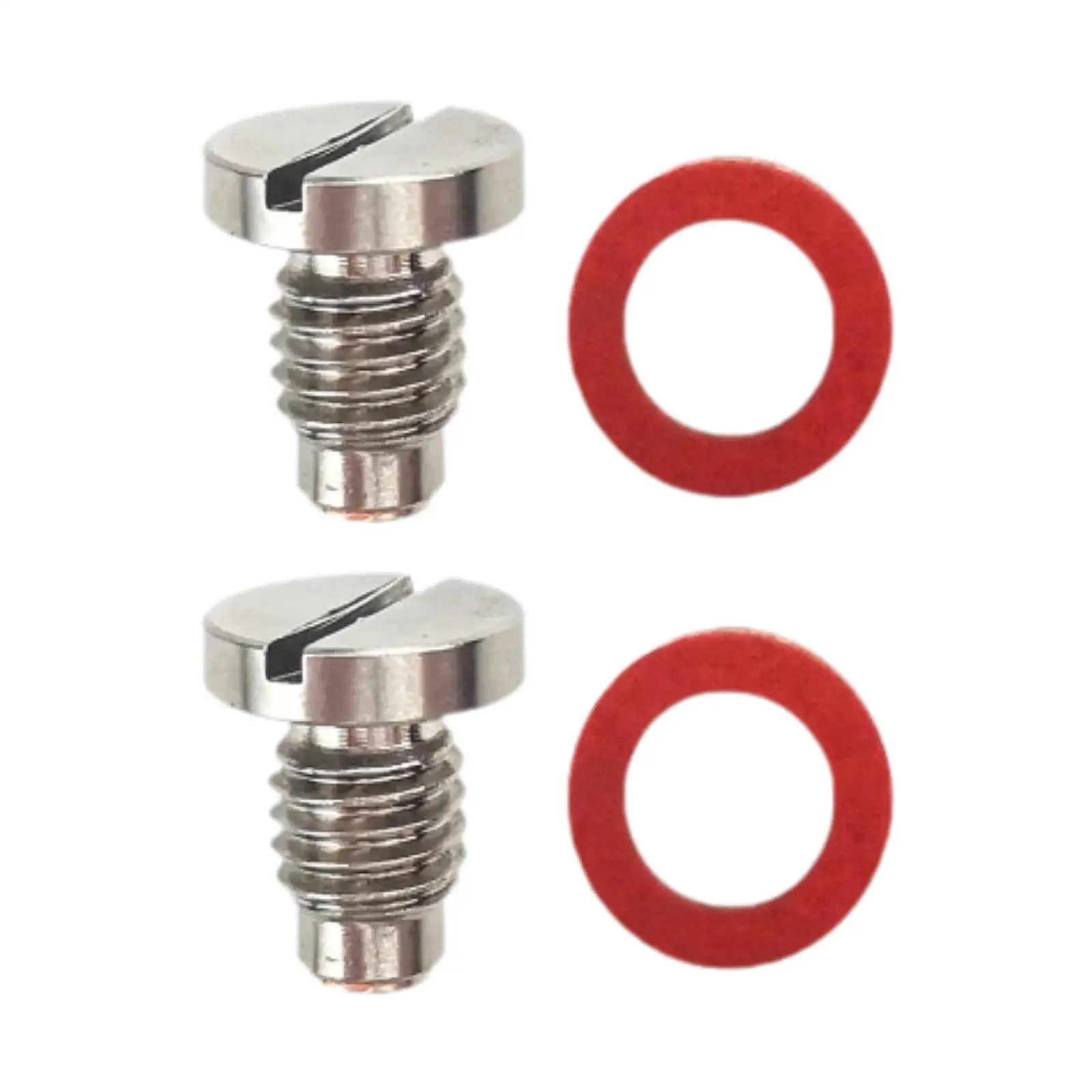 2x Red Steel Seal Professional Stainless Steel Outboard Gear Oil Drain Screw