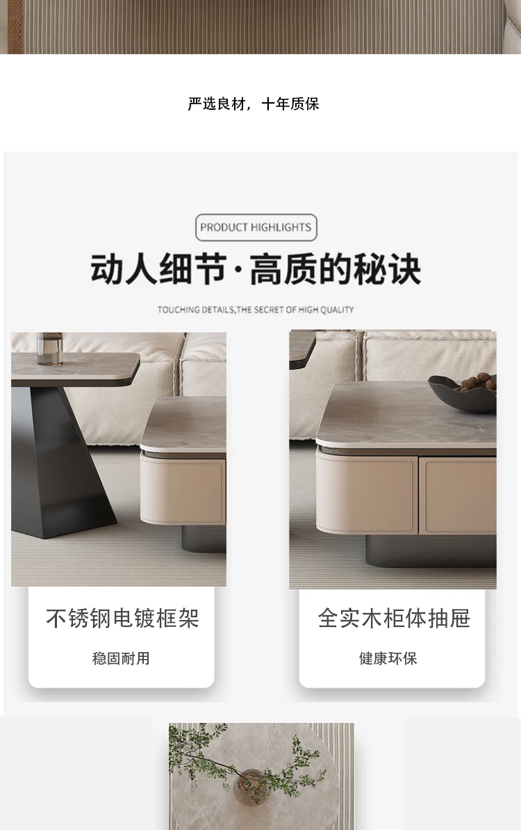 Italian Minimalist Coffee Table Luxury Slate