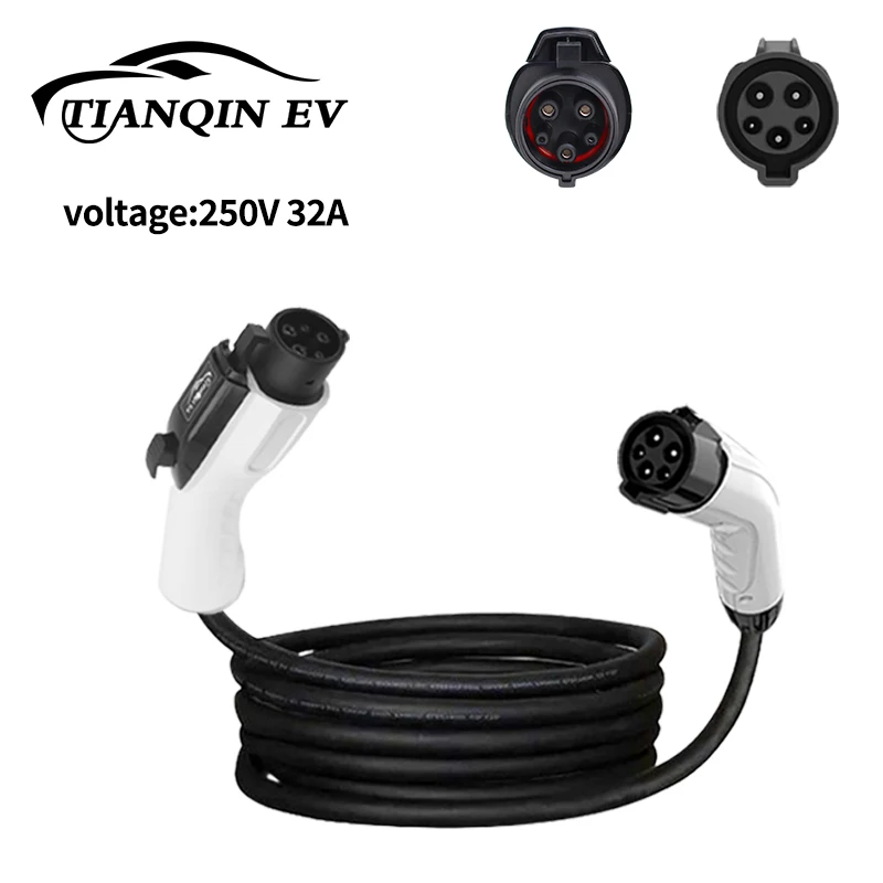 สายชาร์จรถยนต์ไฟฟ้าแบบ Type1 หัวเสียบตัวเมีย J1772 เป็นหัวเสียบตัวผู้ Type1 สำหรับรถยนต์ไฟฟ้า 32A 2ม./5ม./10ม.