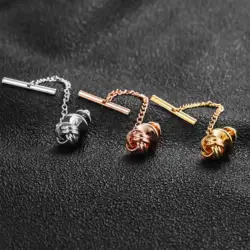 HAWSON Metal Knot/Kink Tie Tack with Guard Pin for Necktie Gold/Rose Gold/Imitation Rhodium Plated Tie Accessory Gift for Men