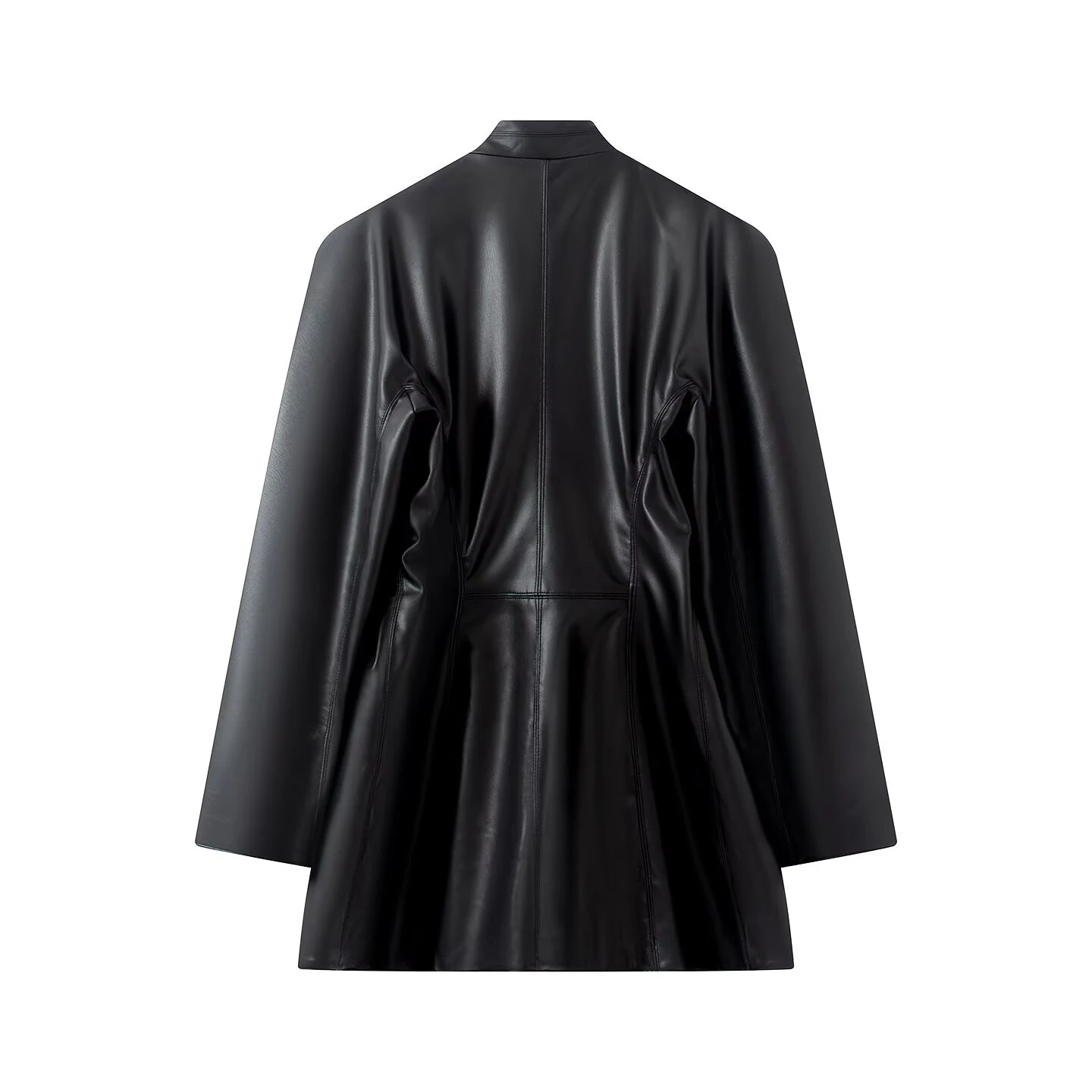 European and American style 2026 summer new women's clothing fashion simple and slim fit versatile leather effect suit jacket