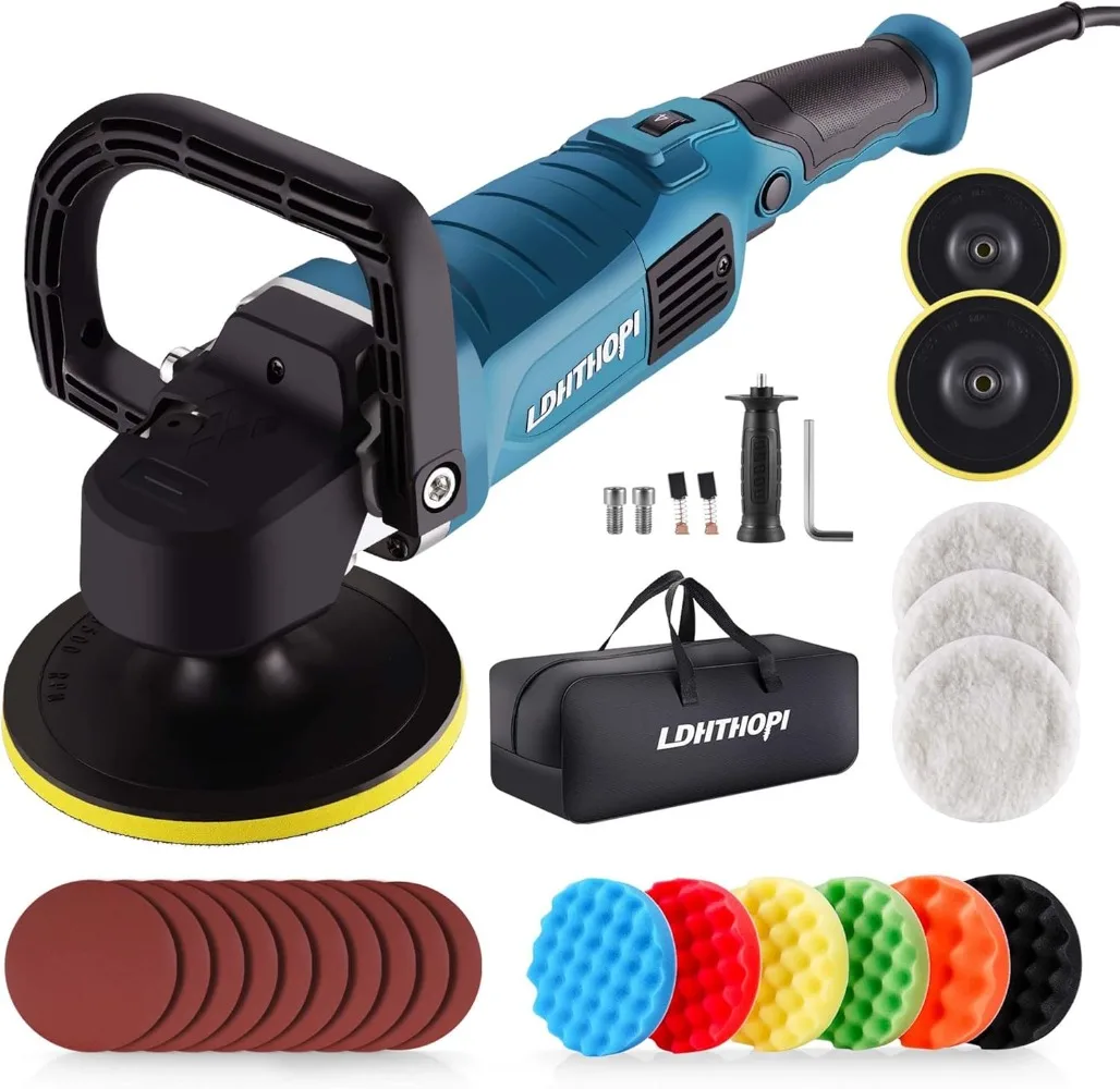 

Buffer Polisher, 1800W 6 Inch/7 Inch Rotary Buffer Polisher Waxer with 6 Variable Speeds for Car Boat Furniture Floor