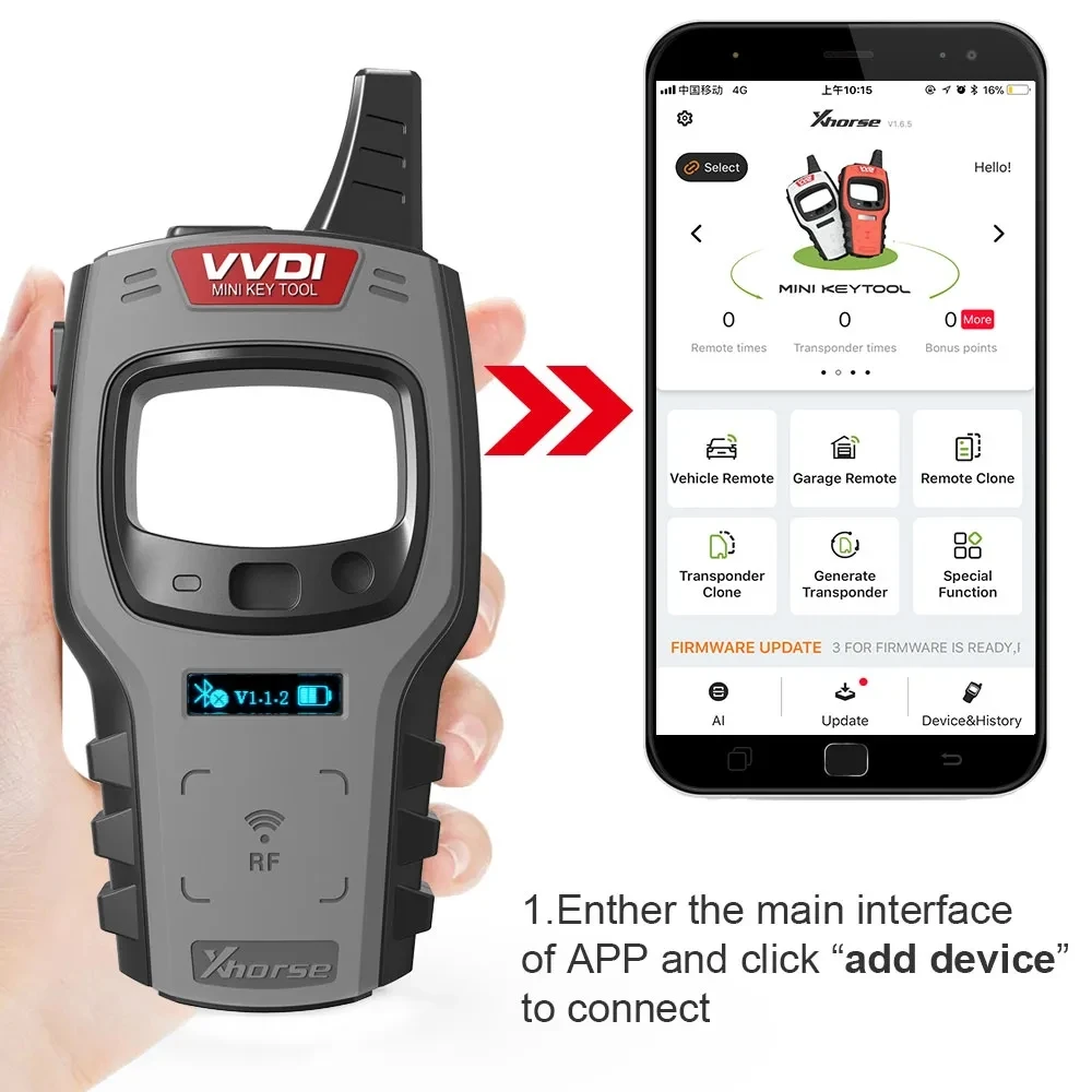 Xhorse VVDI Mini Key Tool Remote Key Programmer Global Version With Free 96bit 48-Clone Function with XT27 Super Chip ID48 Chip