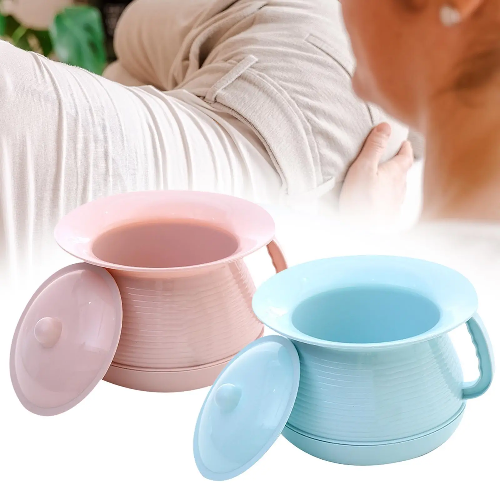 

Spittoon Urinal with Lid Children Spittoon Portable Night Commode Bucket Small Travel Potty Pot for Household Seniors