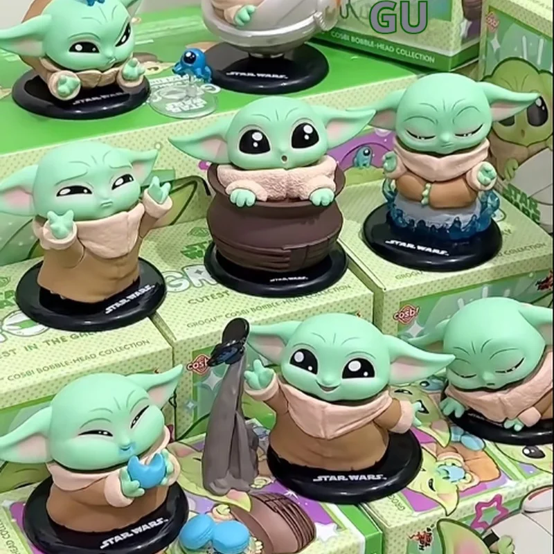 

Genuine Hot Toys Star Wars Grogu Cosbi Series Blind Box Cute Grogu Mini Figure Mystery Box Toy Ornament Kids Customized Gift