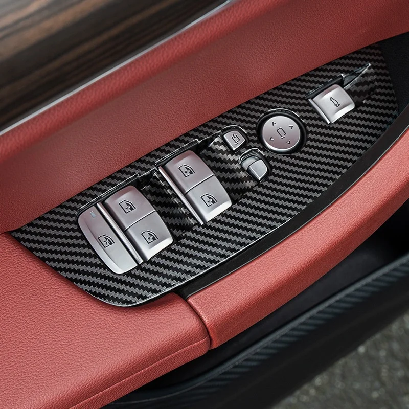 ملصقات بي إم دبليو X3 من ألياف ABS G01 X4 G02 2022 غطاء ذراع نقل الحركة المركزي وغطاء اليد الجانبي وإكسسوارات داخلية للسيارة من ألياف الكربون #2