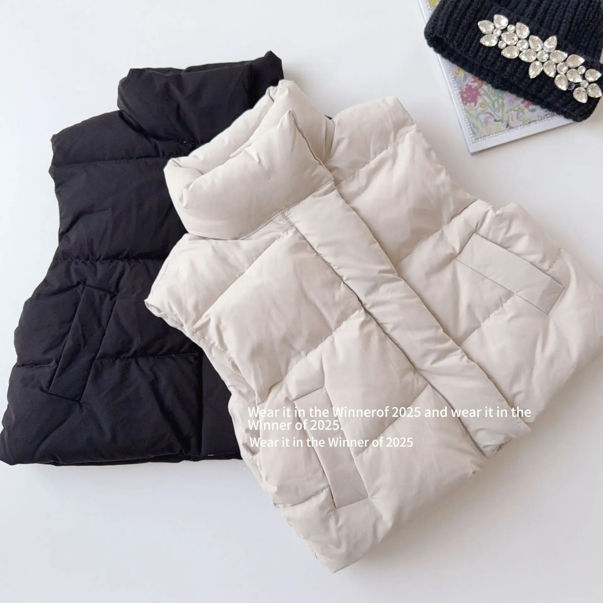 

YBFSKID зимний детский жилет для девочек, водолазка, стеганая парка для маленьких девочек, толстая теплая жилетка для маленьких девочек от 2 до 10 лет, детское пальто