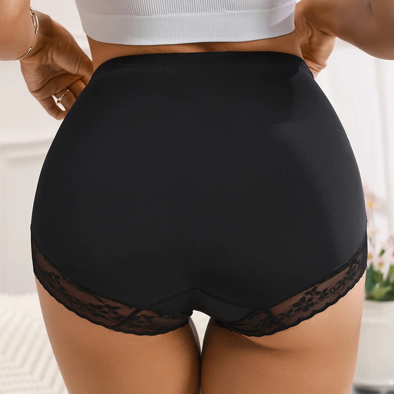 กางเกงในกระชับสัดส่วนผู้หญิง WarmSteps 3 ชิ้น เอวสูง แต่งลูกไม้ เซ็กซี่ ช่วยกระชับหน้าท้อง กางเกงในทรงกระชับเอวแบบมีโครง