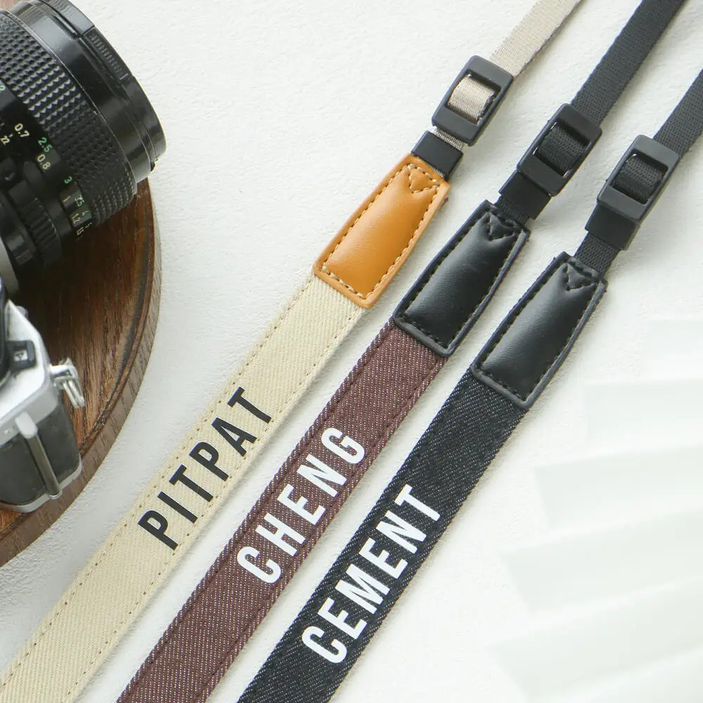 Custom Name Nylon Camera Strap Personalized Printed Adjustable Dslr Camera Shoulder Neck Strap Adjustable Camera Strap Durable