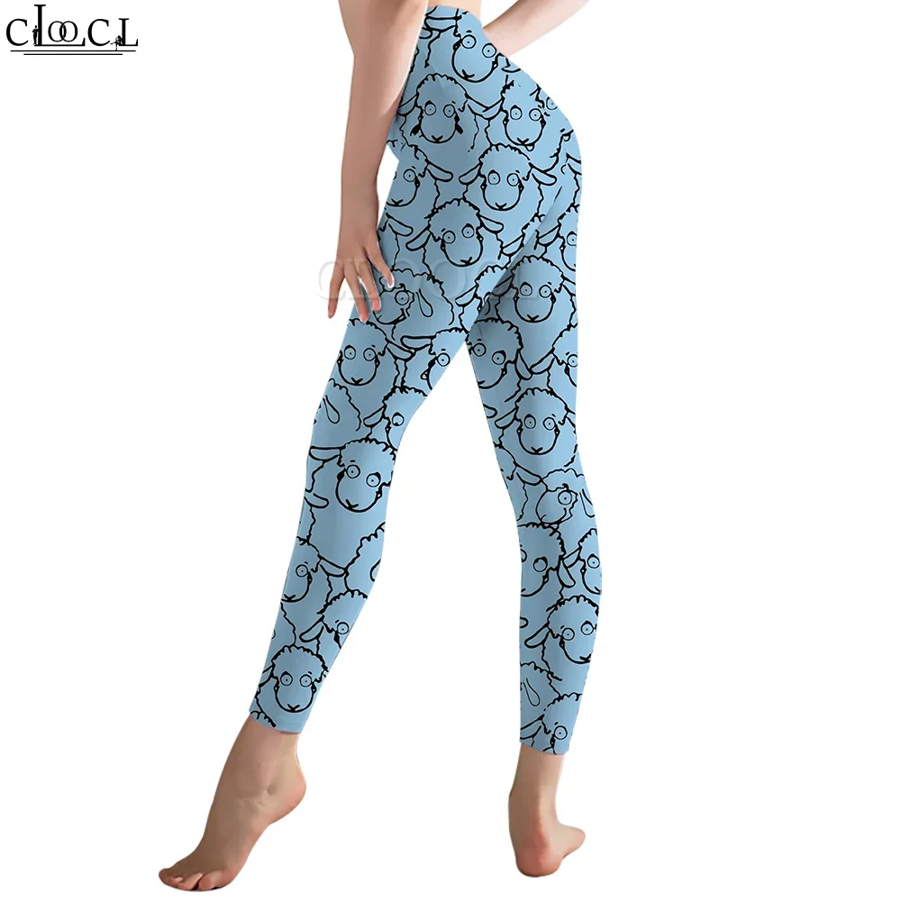 CLOOCL Women Legging Cute Cartoon Lamb Pattern 3D Printed Trousers High Waist Stretch Sports Legging Jogging Fitness Yoga Pants