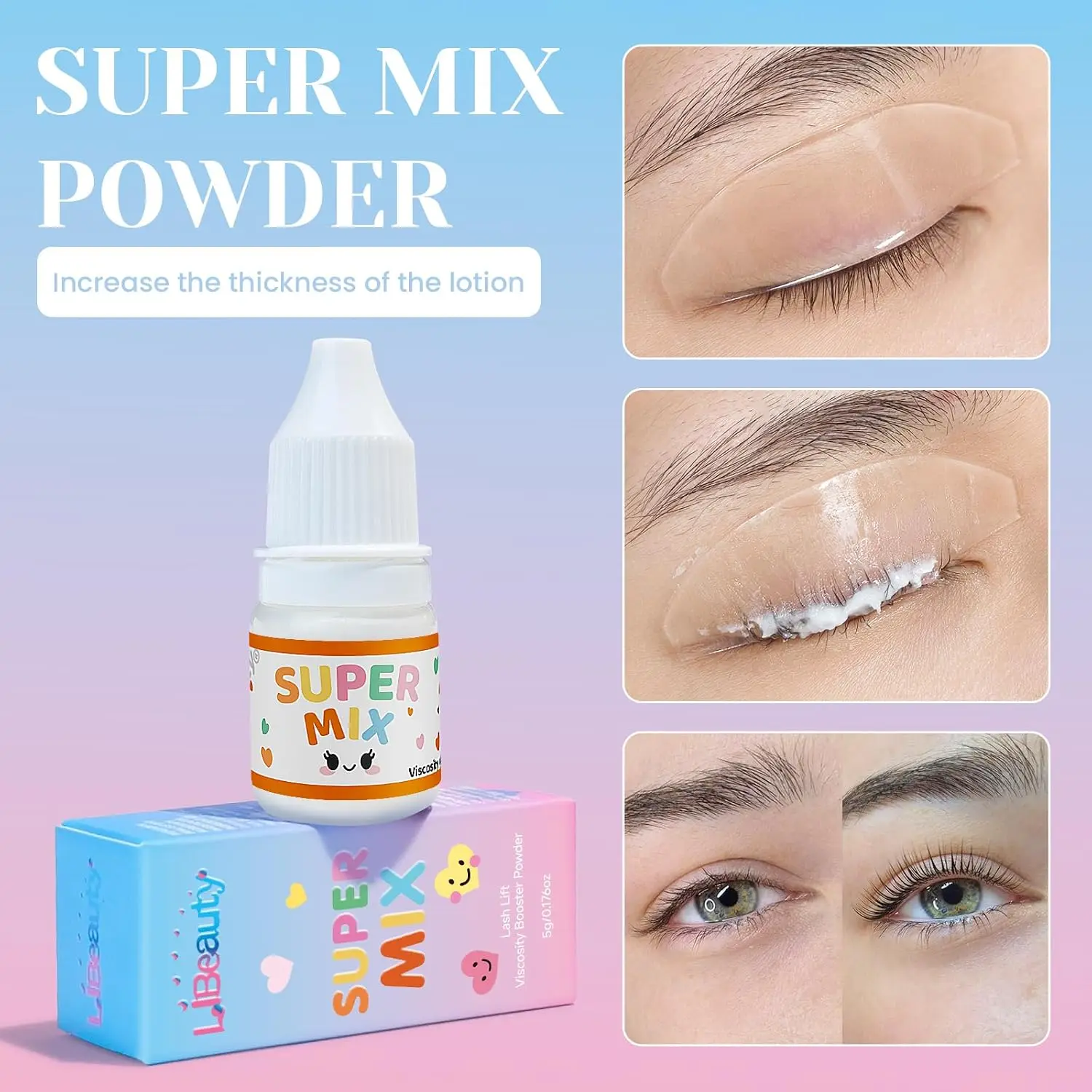 Libeauty New 5g Lash Lift Powder Eyelash Perm Lotion Blending Agent Mix With Lash Lift Lotion Stickier and Gentler For Home Use