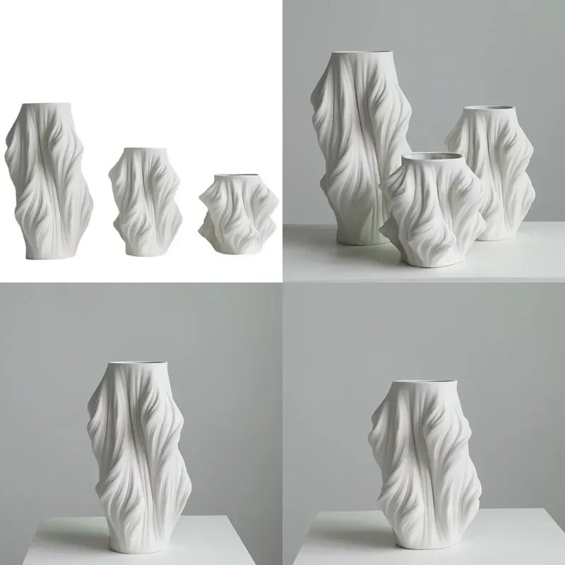 3D Printed Ceramic Vase Large Modern Flower Arrangement Home Decor Ornament Soft Furnishing Accessory