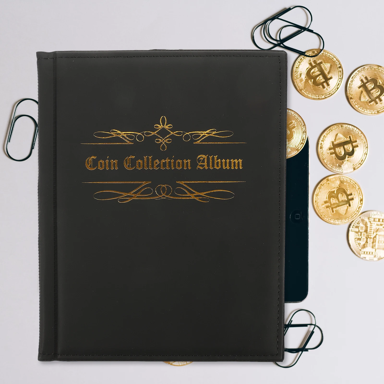 

200-Pocket Coin Collection Album Book For Commemorative Coins Storage Organizer Case Pu Dustproof Scratch Resistant