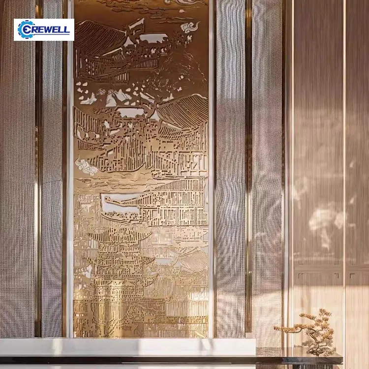 AIROW Chinese Ink‑Wash Ancient Pine Greeting Guest Living Room Partition