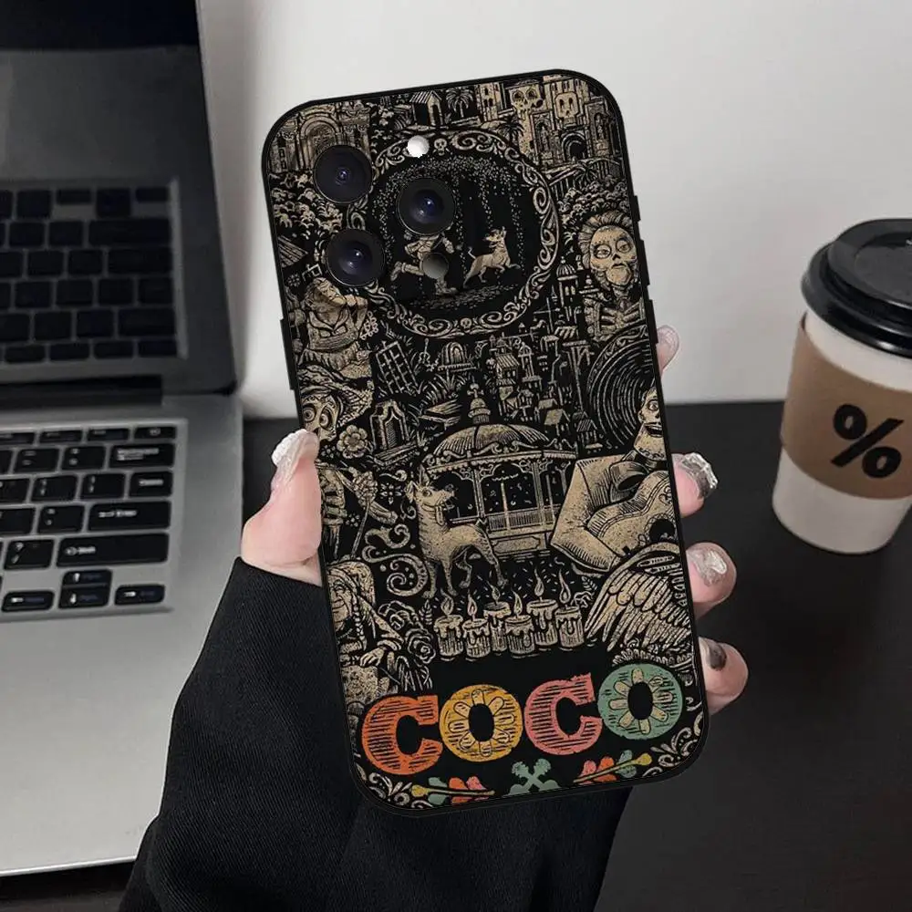 فيلم الكرتون C-كوكو قضية الهاتف آيفون 17 16 15 14 13 12 11 برو ماكس ميني X XR XS زائد غطاء قذيفة سوداء