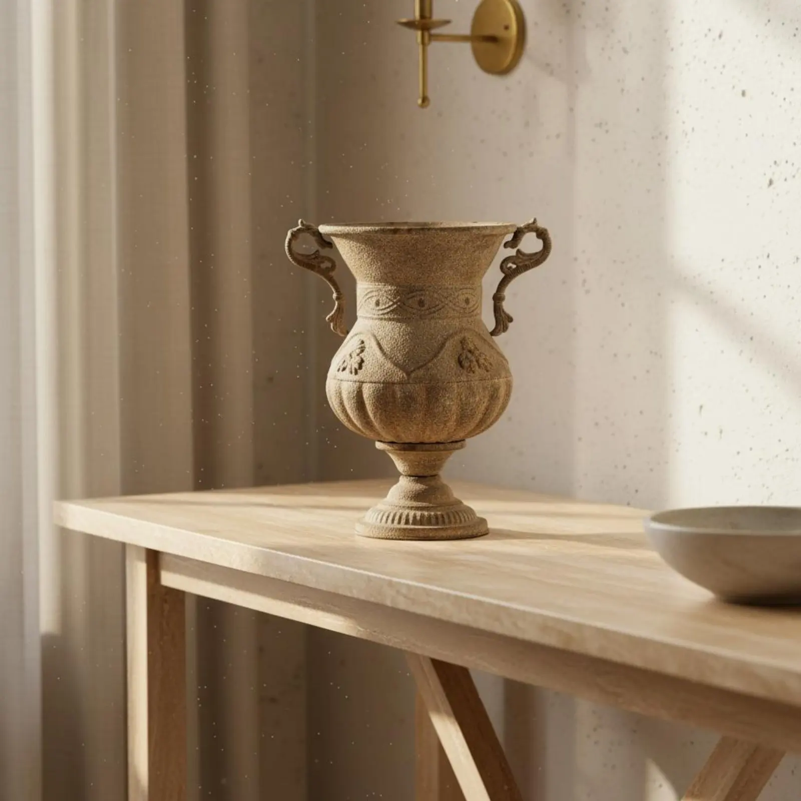 Iron Flower Vase Distressed Finish Rustic Vase Vintage Aesthetic for Guesthouse