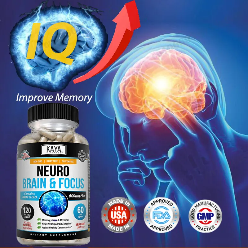 Nootropic Brain & Focus Supplement - Neurokines & B Vitamins - for Memory, Mental Focus, Cognitive Function & Learning Accuracy