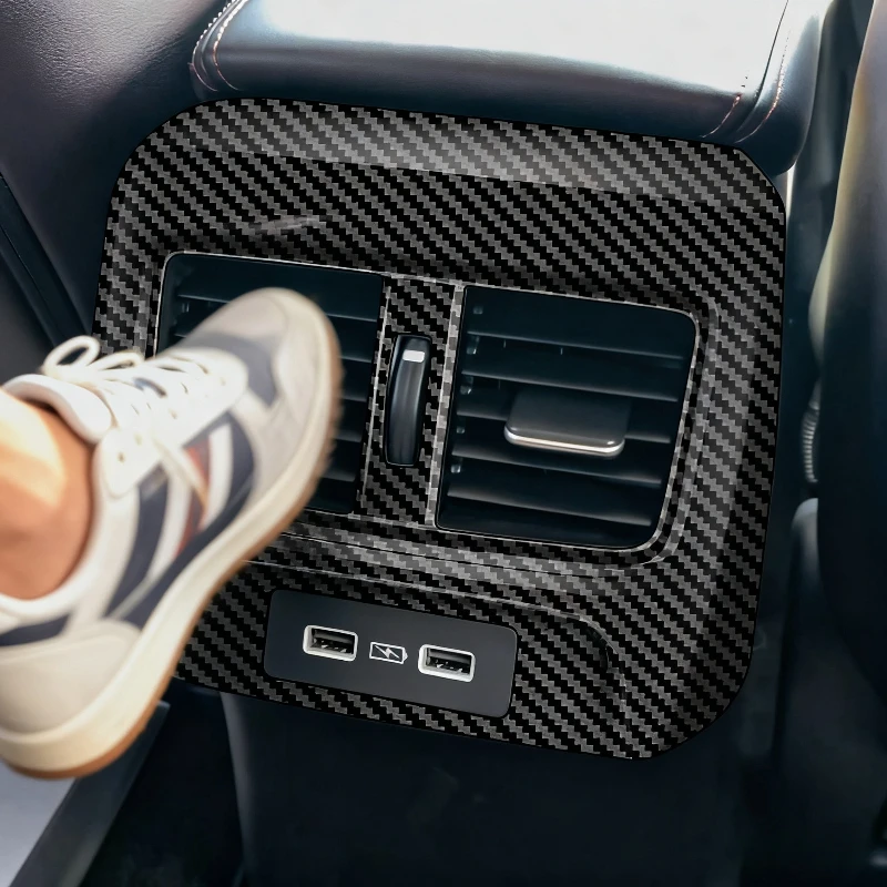 

For Honda ZR-V 2022-2024 ABS Carbon fiber Car Rear Air Vent Cover Frame Anti-Kick Panel Trim Interior Car Accessories(Japanese)