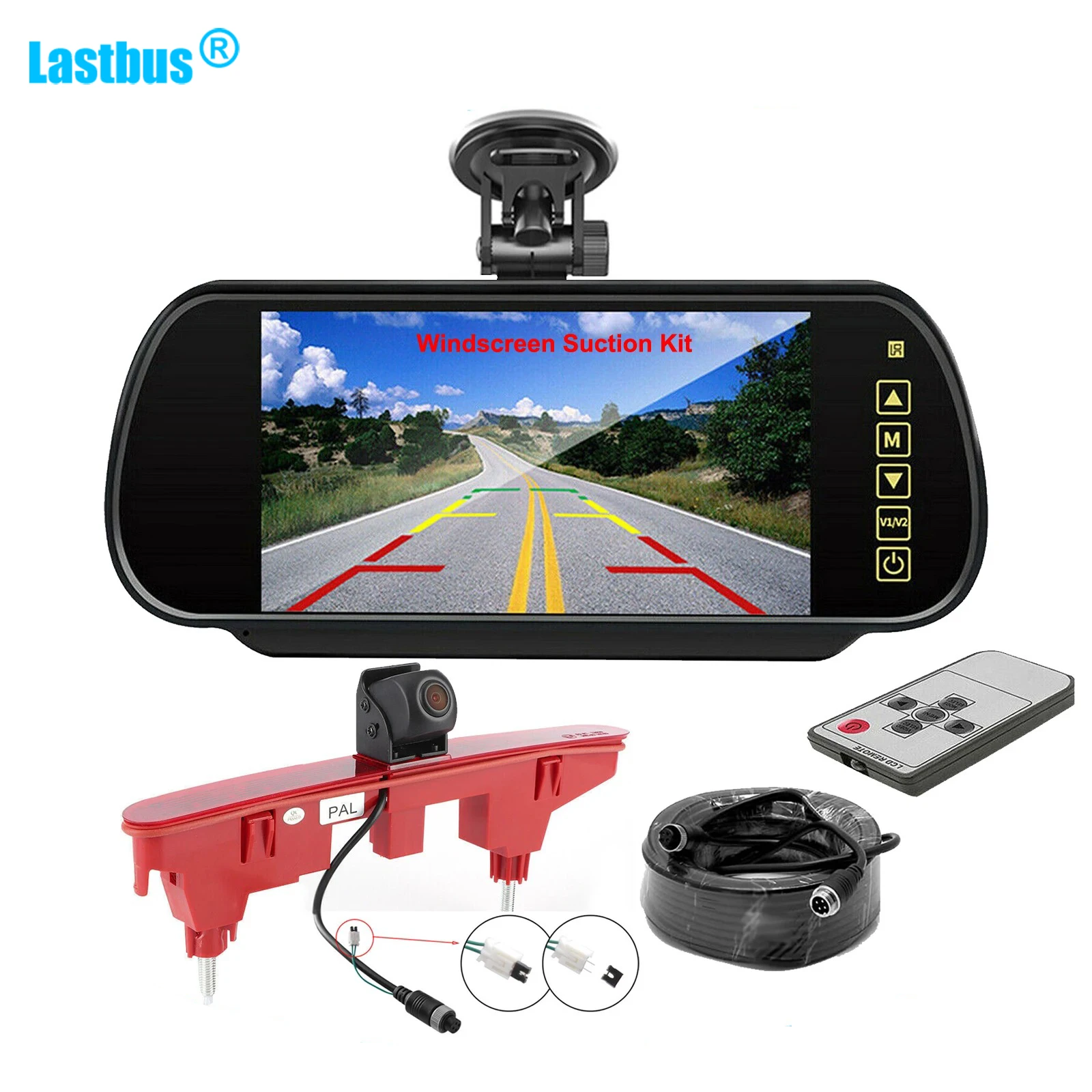 

Lastbus 7" Monitor AHD 1080P Fisheye Lens Brake Light Rear View Camera Kit For citroen Berlingo Peugeot Partner 08-21 Partner II