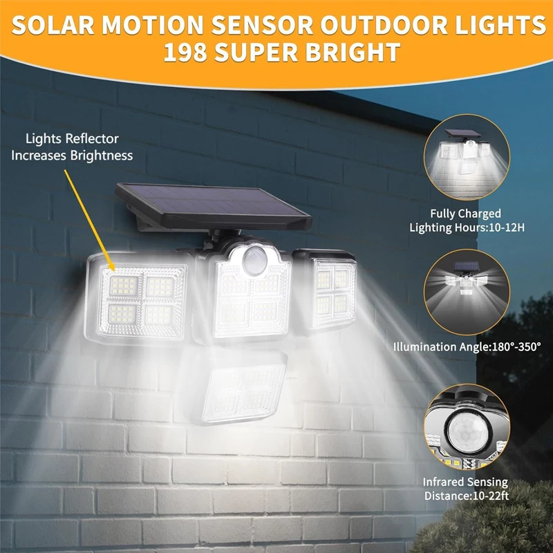 Imagem -03 - Luz Conduzida Solar do Sensor Exterior do Movimento Decoração do Jardim