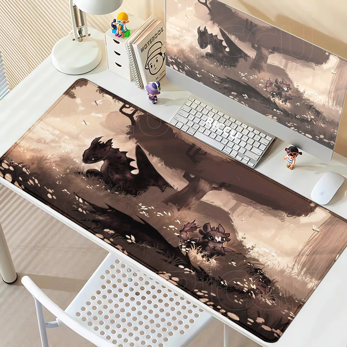 Anime Train Your Dragon Cute Toothless Mousepad Computer Gamers Locking Edge Non-slip Mouse Pad XXL90x40cm Keyboard PC Desk Mat