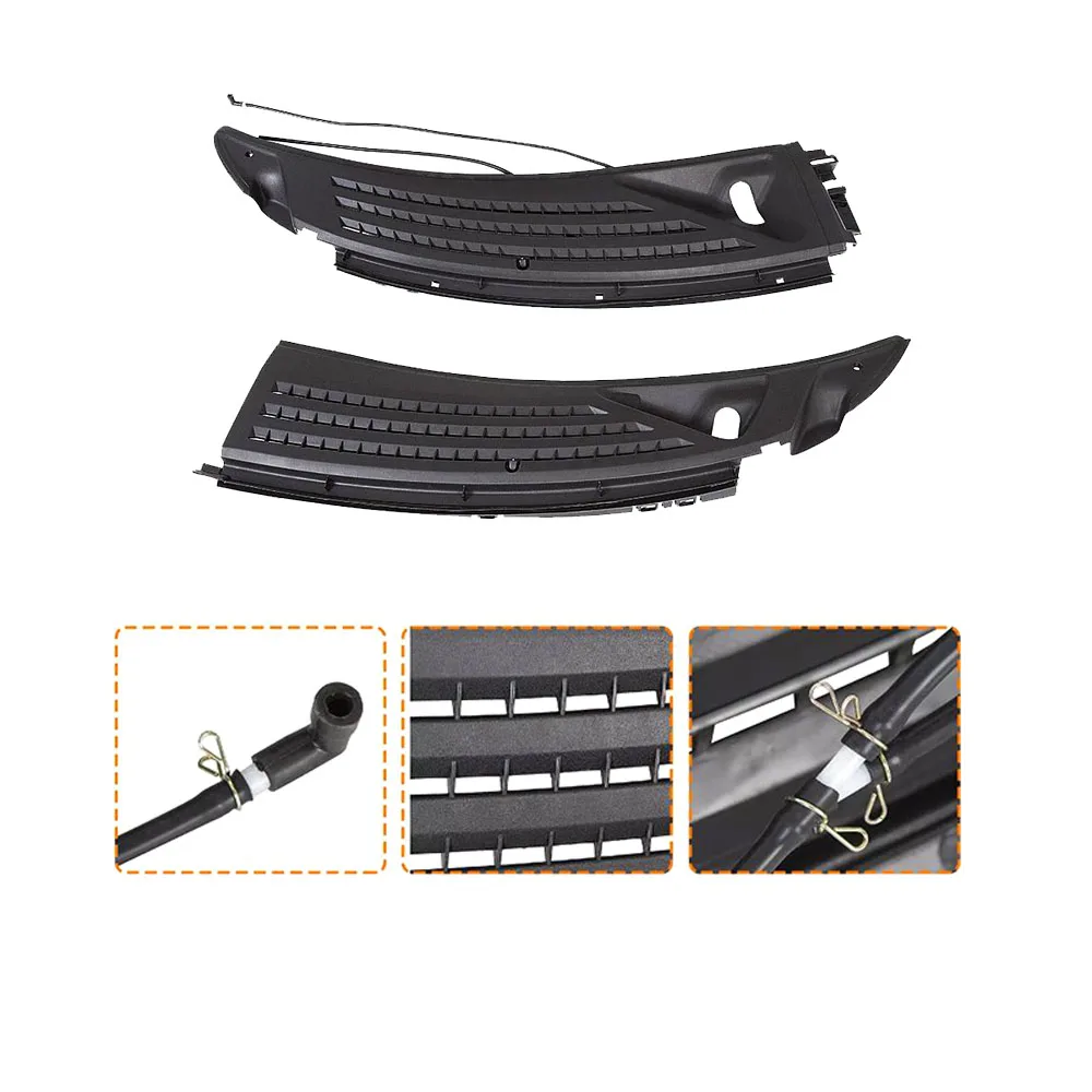 

For Ford F150 2009 2010 2011 2012 2013 2014 2PCS ABS Front Windshield Wiper Cowl Panel Grille Set Car Accessories