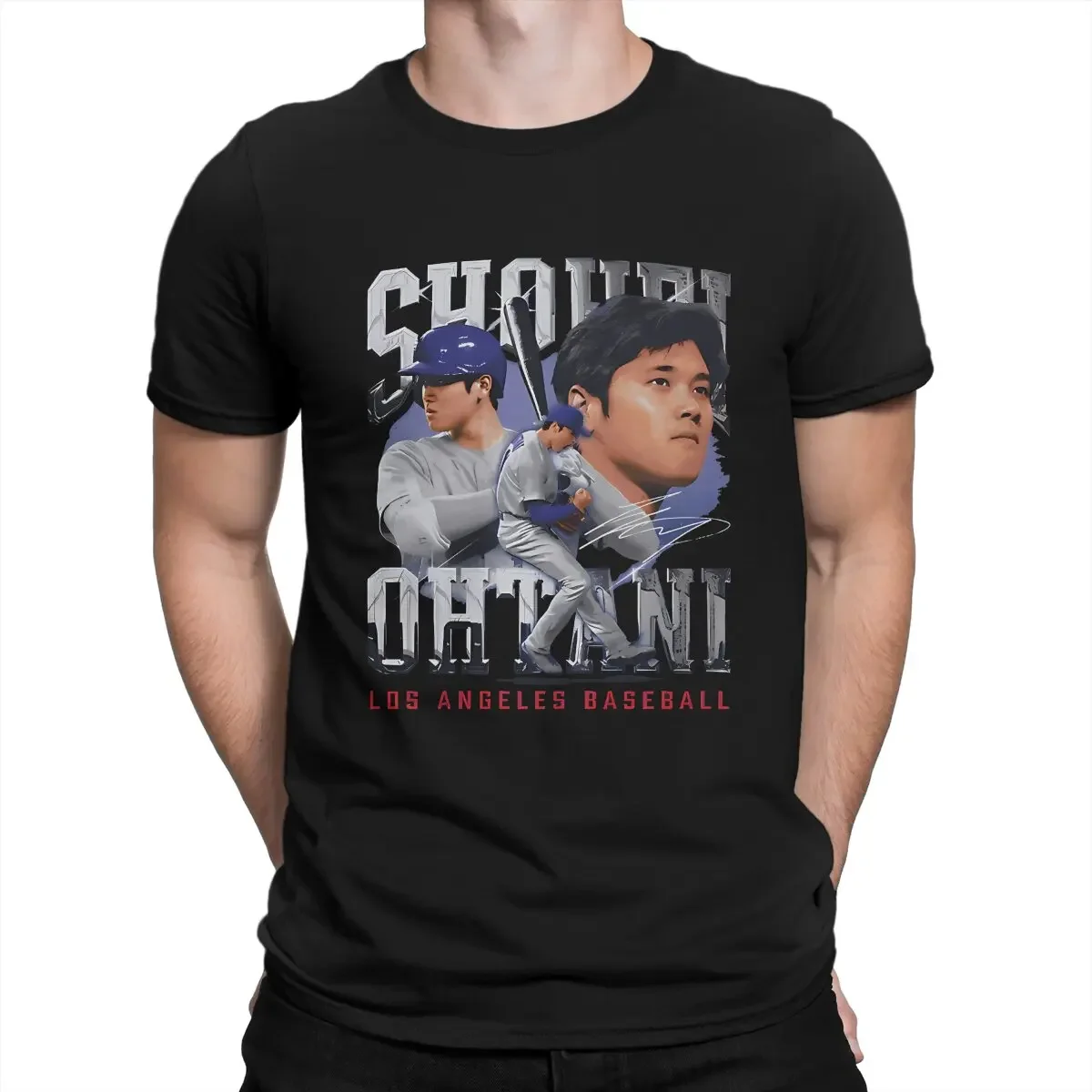 Men's T-Shirts Shohei Ohtani Vintage Cotton Tees Short Sleeve Shohei Ohtani T Shirts Round Collar Clothing Summer