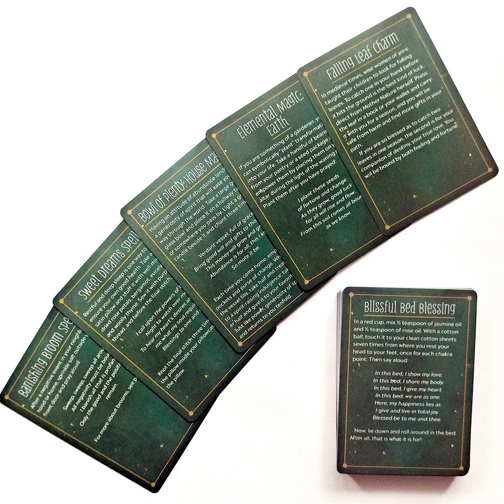 100PCS Practical Witch\'s Spell Oracle Tarot Cards Deck English Tarot Board Games Divination Fate Home Family Entertainment Games