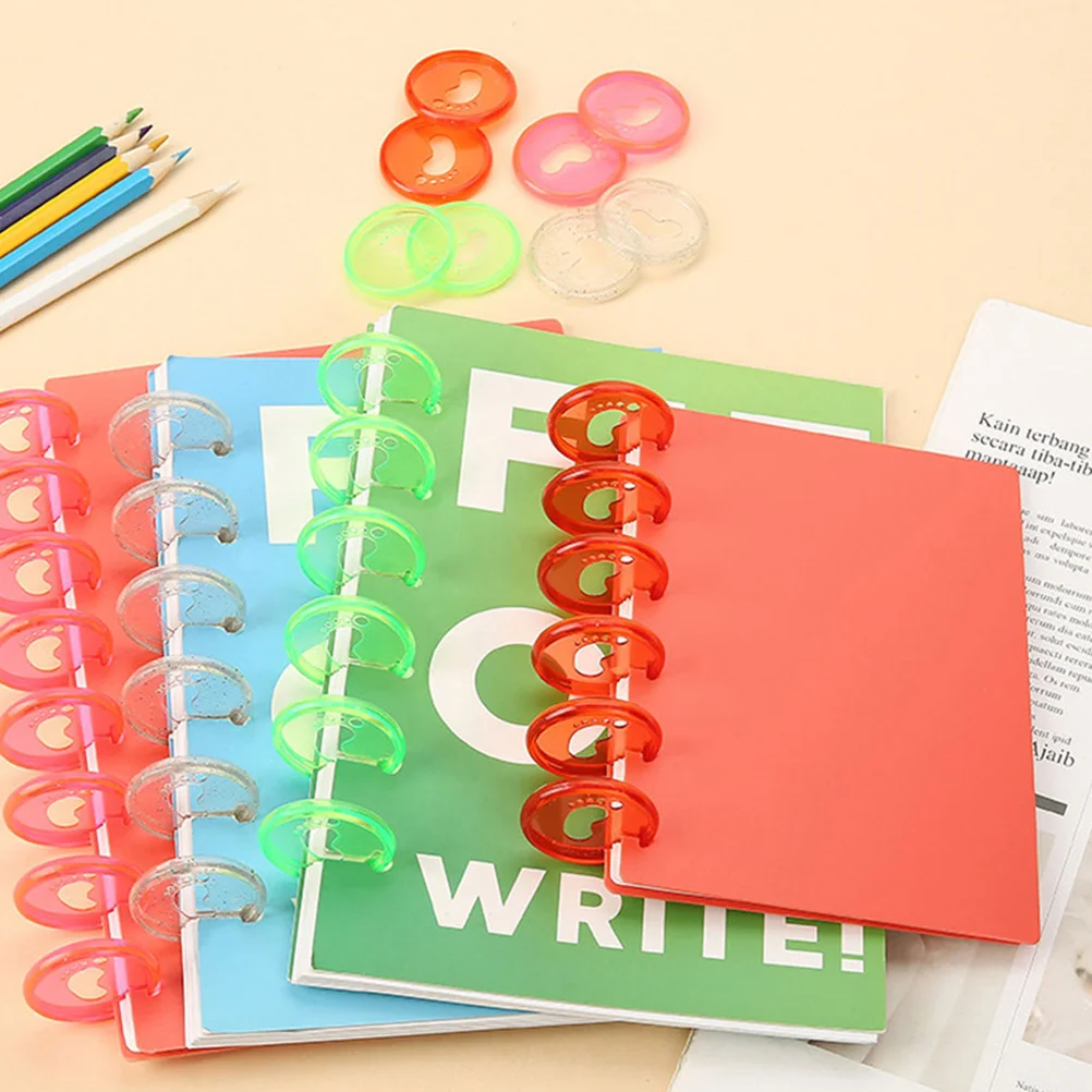 

20Pcs Durable Binder Discs Multifunctional Loose Leaf Notebook Rings Notepad Binding Plastic Creative Office Organizers