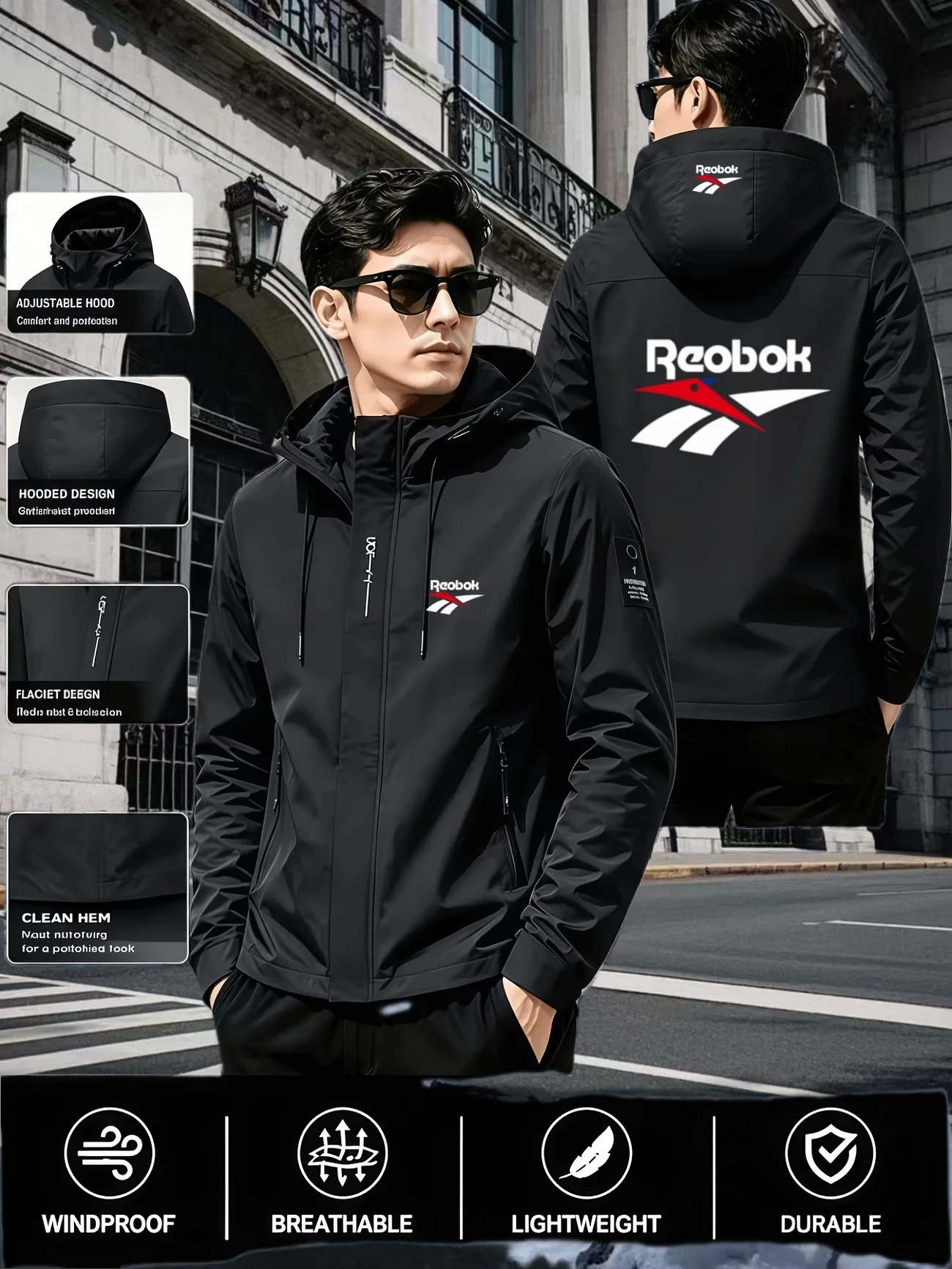 2026 Frühling und Herbst Neue Lässige Sport- und Outdoor-Fahrradjacke für Herren, Praktische Lauf- und Bergsteiger-Trainingsjacke mit Kapuze – Detail 11