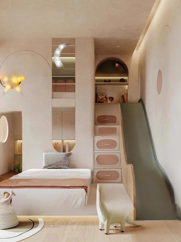 إصدار أطفال فاخر وخفيف الوزن، بيت ألعاب داخلي، سرير منزلق، بطابقين