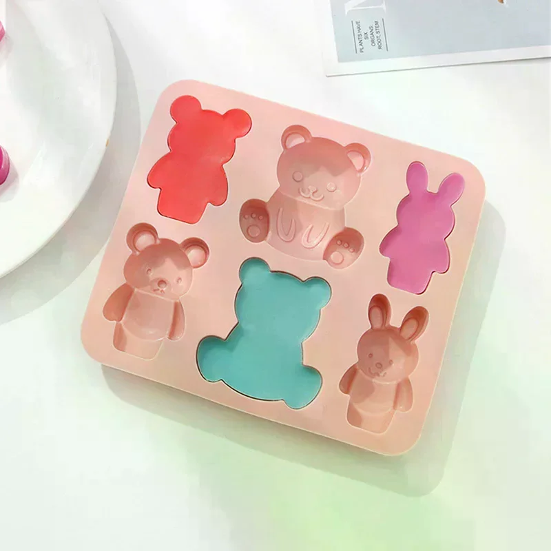 /TPz/Silicone Mold Cute Cartoon Animal Chocolate Cake Baking Mould Kitchen Baking Tool Kids Complementary Food Tools Bear