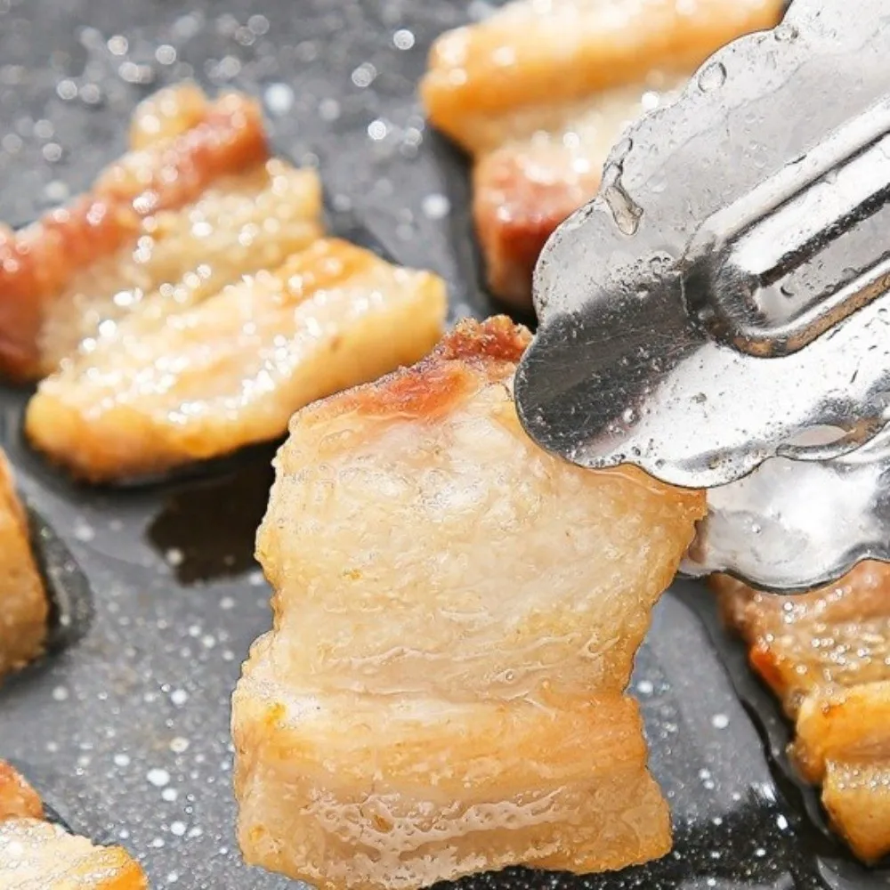 

30/32/34/36/38cm Korean BBQ Grill Pan Heat-resistant Holder Wooden Handle Smokeless Griddle Pan Round Shape Barbecue Plate