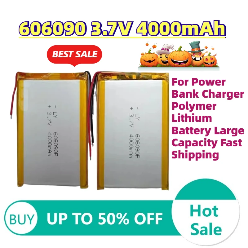 

Hot Sale 606090 3.7V 4000mAh Rechargeable Battery for Power Bank Charger Polymer Lithium Battery Large Capacity Fast Shipping