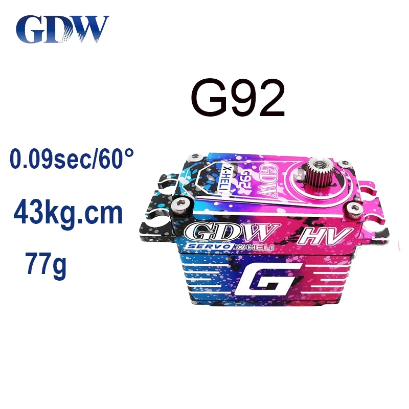 

GDW G92 G95 43KG High-Speed Steel Gear Brushless Digital Servo New Competition Level For RC Helicopter Tail-Locking Swashplate