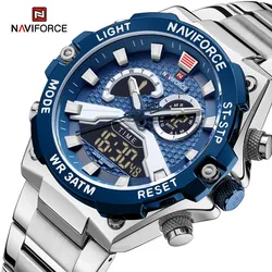 NAVIFORCE Watches Men New Top Luxury Sport Quartz Luminous Dual Display Digital Chronograph Wristwatches Waterproof Male Watch